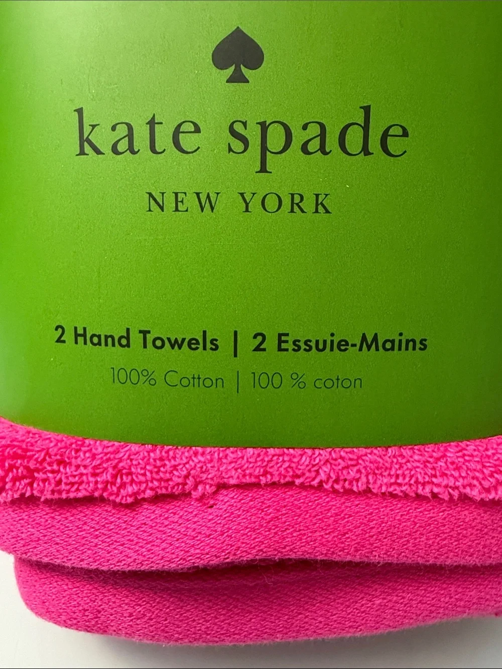 NWT Kate Spade Hot Pink Hand Towel Set